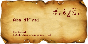 Aba Örsi névjegykártya